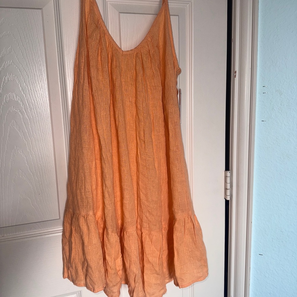 Billabong Orange Sleeveless Scoop Neck Sundress